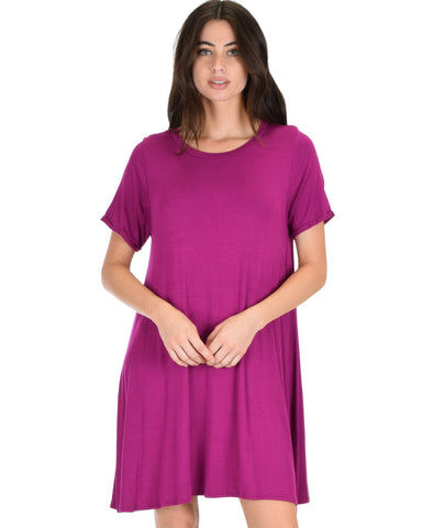 Lyss Loo Reporting For Cutie Magenta T-Shirt Tunic Dress - Clothing Showroom