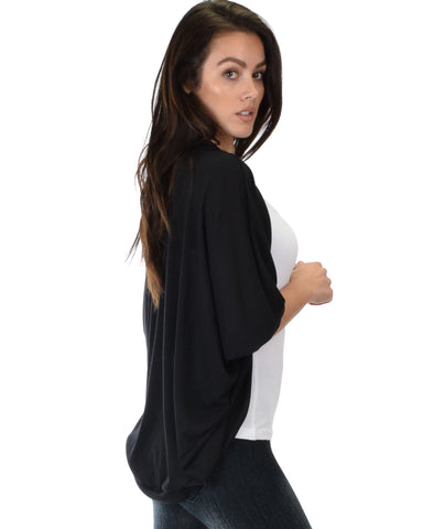 Lyss Loo Comin' Up Cozy Black Long Sleeve Cocoon Cardigan - Clothing Showroom