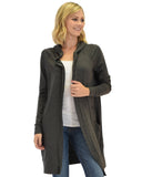 Long Line Hooded Cardigan With Pockets