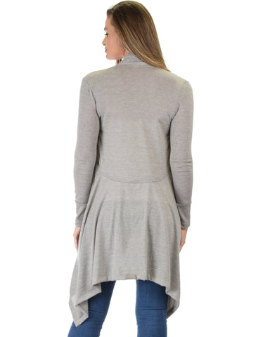 Lyss Loo Good Natured Cozy Grey Sweater Cardigan - Clothing Showroom