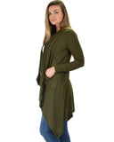 Lyss Loo Good Natured Cozy Olive Sweater Cardigan - Clothing Showroom