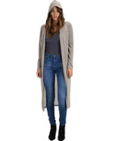 Lyss Loo Cover Me Up Long-line Grey Hooded Cardigan - Clothing Showroom