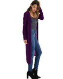 Lyss Loo Cover Me Up Long-line Purple Hooded Cardigan - Clothing Showroom