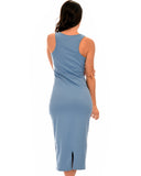 Lyss Loo Hourglass Bodycon Blue Midi Dress - Clothing Showroom