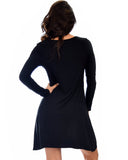 Lyss Loo Shift & Shout Long Sleeve Black Tunic Dress - Clothing Showroom