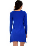 Lyss Loo Shift & Shout Long Sleeve Royal Tunic Dress - Clothing Showroom