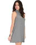 Lyss Loo Olivia Tank Striped Black Shift Dress - Clothing Showroom