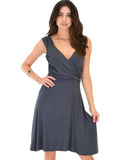 Lyss Loo Little Lover Ruched Charcoal Skater Dress - Clothing Showroom