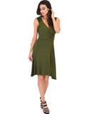 Lyss Loo Little Lover Ruched Olive Skater Dress - Clothing Showroom