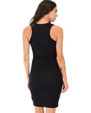 Lyss Loo Timeless Hourglass Ruched Black Bodycon Dress - Clothing Showroom