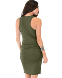 Lyss Loo Timeless Hourglass Ruched Olive Bodycon Dress - Clothing Showroom