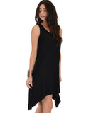 Lyss Loo Cross Back Sleeveless Black Dress With Pockets - Clothing Showroom
