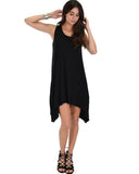 Lyss Loo Cross Back Sleeveless Black Dress With Pockets - Clothing Showroom