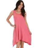 Lyss Loo Cross Back Sleeveless Pink Dress With Pockets - Clothing Showroom