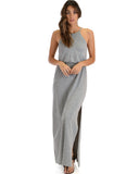 Lyss Loo Cherish The Day Grey Maxi Dress With Cinched Waist - Clothing Showroom
