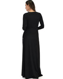 Lyss Loo Celestial Long Sleeve Black Wrap Maxi Dress - Clothing Showroom