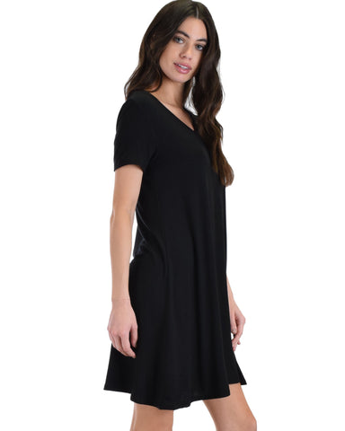 Lyss Loo Better Together Black Shirt Tunic Dress With Pocket - Clothing Showroom