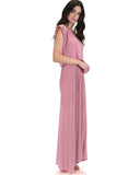 Lyss Loo Timeless Rose Maxi Dress With Elastic Waist & Side Slit - Clothing Showroom