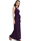 Lyss Loo All Mine Sleeveless Crossover Purple Wrap Maxi Dress - Clothing Showroom