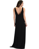Lyss Loo Lost In Paradise Sleeveless Deep V-Neck Black Shift Maxi Dress - Clothing Showroom