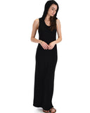 Lyss Loo Ascension Contemporary Black Hooded Maxi Dress - Clothing Showroom