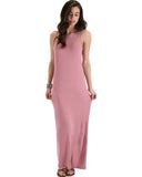 Lyss Loo Ascension Contemporary Mauve Hooded Maxi Dress - Clothing Showroom