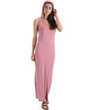 Lyss Loo Ascension Contemporary Mauve Hooded Maxi Dress - Clothing Showroom