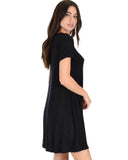 Lyss Loo Reporting For Cutie Black T-Shirt Tunic Dress - Clothing Showroom