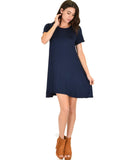 Lyss Loo Reporting For Cutie Navy T-Shirt Tunic Dress - Clothing Showroom