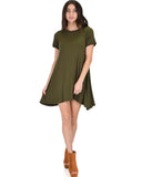 Lyss Loo Reporting For Cutie Olive T-Shirt Tunic Dress - Clothing Showroom