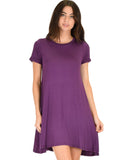 Lyss Loo Reporting For Cutie Purple T-Shirt Tunic Dress - Clothing Showroom