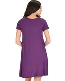 Lyss Loo Reporting For Cutie Purple T-Shirt Tunic Dress - Clothing Showroom