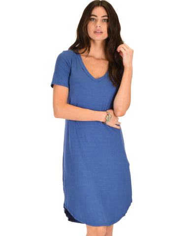 Lyss Loo Truly Madly Deep-V Neck Blue Sleep Dress - Clothing Showroom