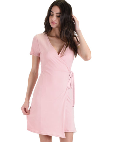 Lyss Loo Don't Tell 'Em Rose Wrap Dress - Clothing Showroom