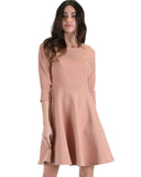 Lyss Loo So Good Rose Scallop Neck Line Skater Dress - Clothing Showroom
