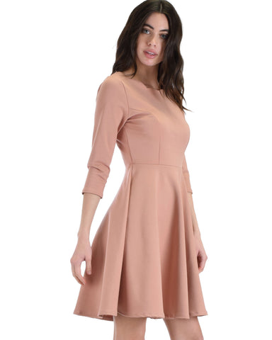 Lyss Loo So Good Rose Scallop Neck Line Skater Dress - Clothing Showroom