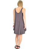Lyss Loo Oversized Charcoal Tank Dress - Clothing Showroom