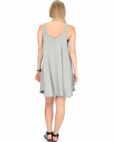 Lyss Loo Oversized Grey Tank Dress - Clothing Showroom