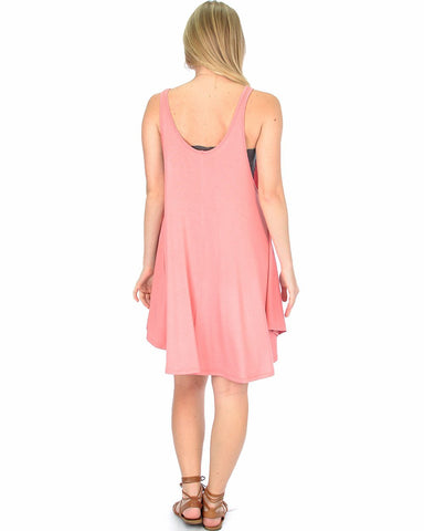 Lyss Loo Oversized Pink Tank Dress - Clothing Showroom