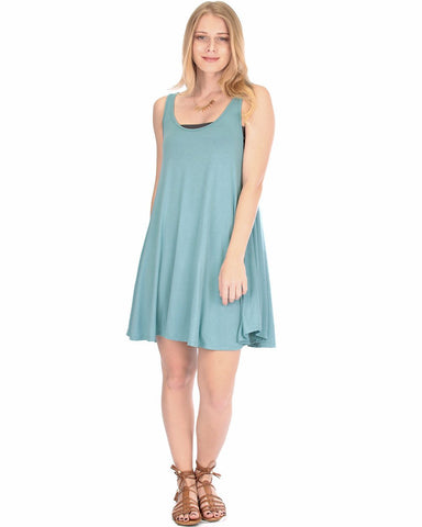 Lyss Loo Oversized Blue Tank Dress - Clothing Showroom