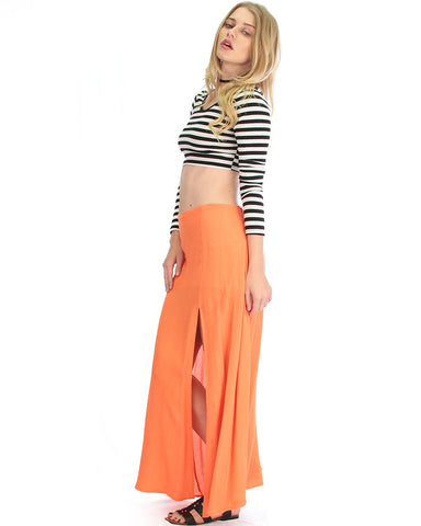 Seaside Maxi Skirt With Side Slit