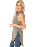 Lyss Loo Flirting With Danger Taupe Ribbed Cut-Out Top - Clothing Showroom