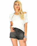 Lyss Loo Check Out My Lace Accents Ivory Tunic Top - Clothing Showroom