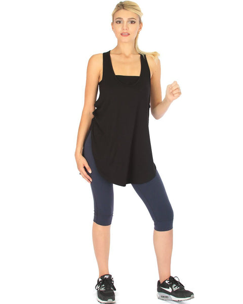 Lyss Loo When the Wind Blows Racer-Back Black Tank Top - Clothing Showroom