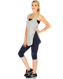 Lyss Loo When the Wind Blows Racer-Back Grey Tank Top - Clothing Showroom