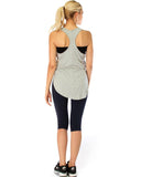 Lyss Loo When the Wind Blows Racer-Back Grey Tank Top - Clothing Showroom