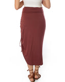 Lyss Loo Tie That Knot Fold Over Marsala Maxi Skirt - Clothing Showroom