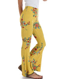 Stepping Out Floral Flare Pants In Yummy Farbric