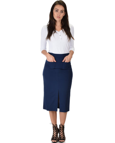 High Waist Pencil Skirt With Pockets