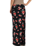 Casablanca Fold Over Floral Maxi Skirt